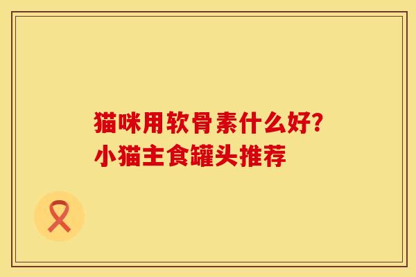 猫咪用软骨素什么好？小猫主食罐头推荐