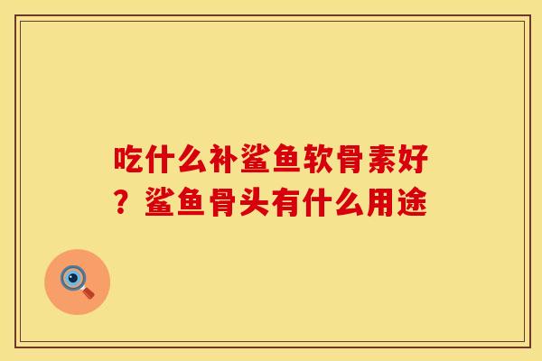 吃什么补鲨鱼软骨素好？鲨鱼骨头有什么用途
