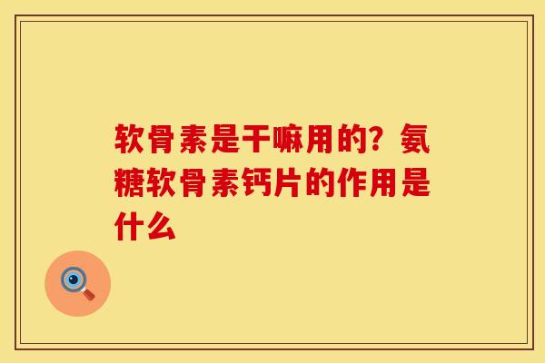 软骨素是干嘛用的?氨糖软骨素钙片的作用是什么 软骨素是干嘛用的?氨糖软骨素钙片的作用是什么
