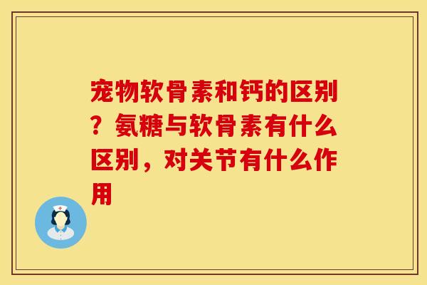 宠物软骨素和钙的区别？氨糖与软骨素有什么区别，对关节有什么作用