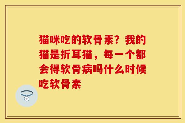 猫咪吃的软骨素？我的猫是折耳猫，每一个都会得软骨病吗什么时候吃软骨素