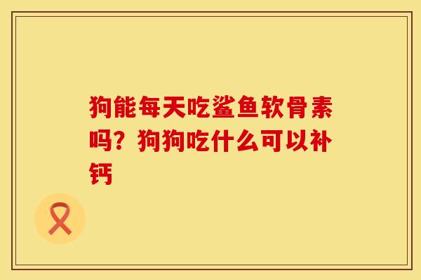 狗能每天吃鲨鱼软骨素吗?狗狗吃什么可以补钙