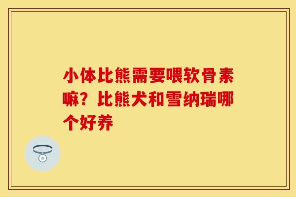 小体比熊需要喂软骨素嘛？比熊犬和雪纳瑞哪个好养