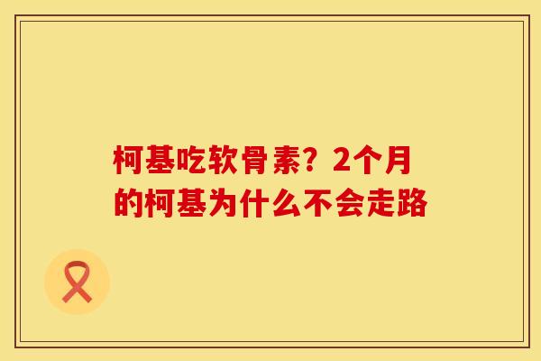 柯基吃软骨素？2个月的柯基为什么不会走路