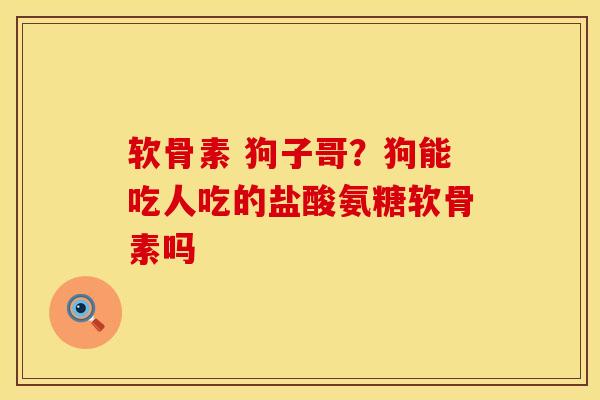 软骨素 狗子哥？狗能吃人吃的盐酸氨糖软骨素吗