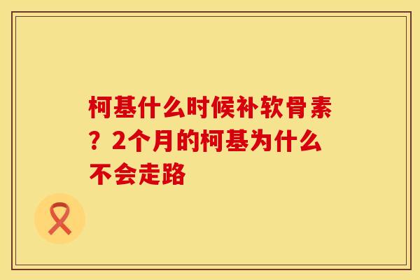 柯基什么时候补软骨素？2个月的柯基为什么不会走路