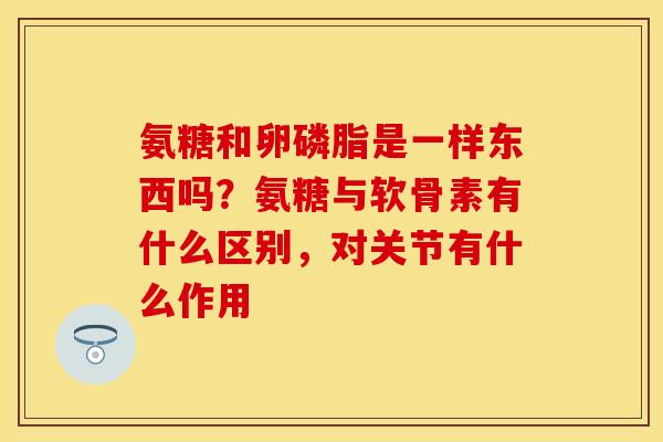 氨糖和卵磷脂是一样东西吗？氨糖与软骨素有什么区别，对关节有什么作用