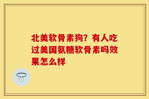 北美软骨素狗？有人吃过美国氨糖软骨素吗效果怎么样