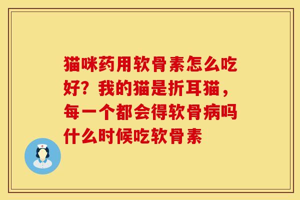 猫咪药用软骨素怎么吃好？我的猫是折耳猫，每一个都会得软骨病吗什么时候吃软骨素