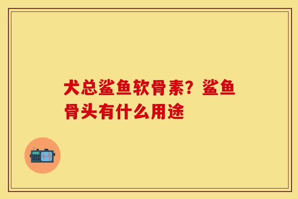 犬总鲨鱼软骨素？鲨鱼骨头有什么用途