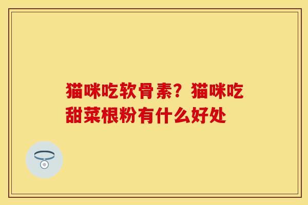 猫咪吃软骨素？猫咪吃甜菜根粉有什么好处