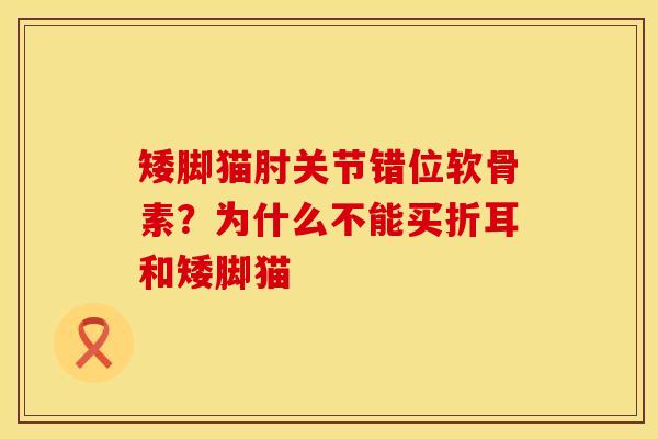 矮脚猫肘关节错位软骨素？为什么不能买折耳和矮脚猫