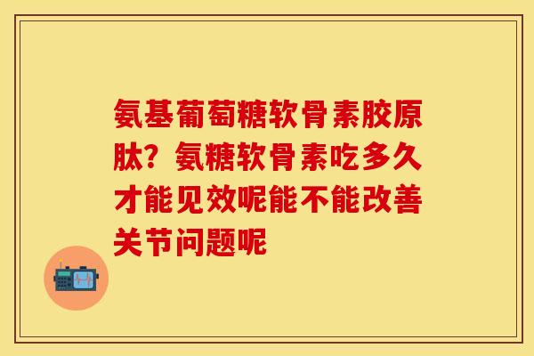 氨基葡萄糖软骨素胶原肽？氨糖软骨素吃多久才能见效呢能不能改善关节问题呢