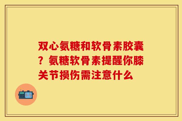 双心氨糖和软骨素胶囊？氨糖软骨素提醒你膝关节损伤需注意什么
