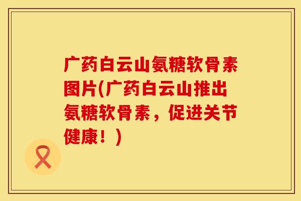 广药白云山氨糖软骨素图片(广药白云山推出氨糖软骨素，促进关节健康！)