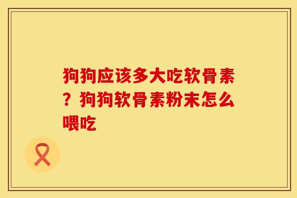 狗狗应该多大吃软骨素?狗狗软骨素粉末怎么喂吃