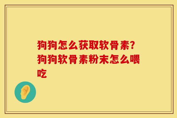狗狗怎么获取软骨素？狗狗软骨素粉末怎么喂吃