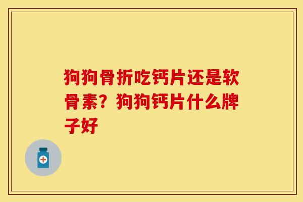 狗狗骨折吃钙片还是软骨素？狗狗钙片什么牌子好