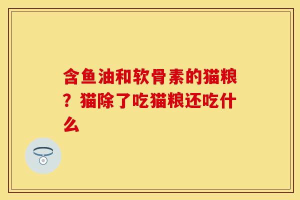 含鱼油和软骨素的猫粮？猫除了吃猫粮还吃什么