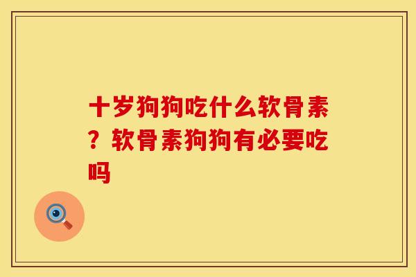 十岁狗狗吃什么软骨素？软骨素狗狗有必要吃吗