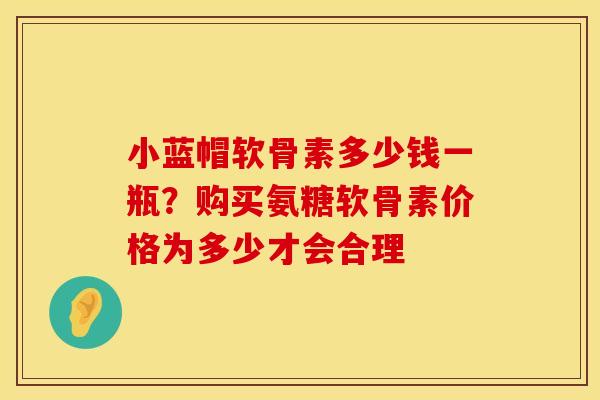 小蓝帽软骨素多少钱一瓶？购买氨糖软骨素价格为多少才会合理