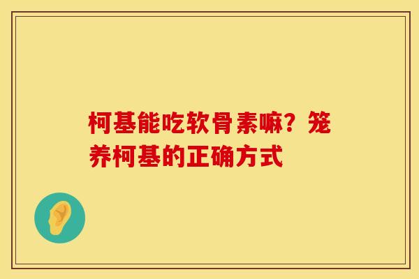 柯基能吃软骨素嘛？笼养柯基的正确方式