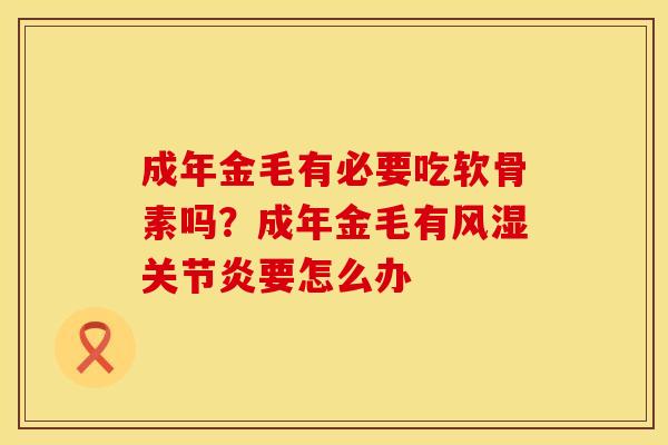 成年金毛有必要吃软骨素吗？成年金毛有风湿关节炎要怎么办