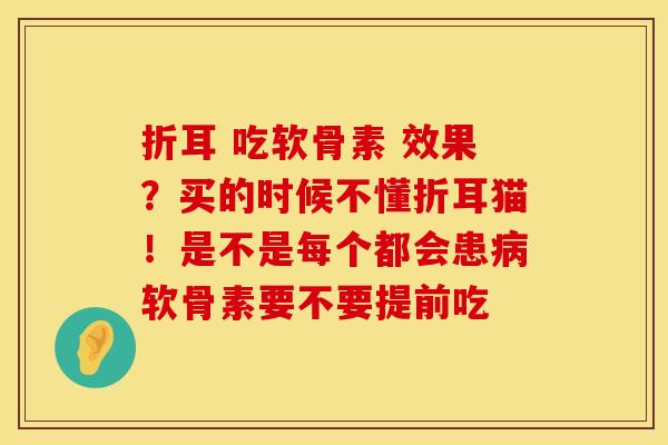 折耳 吃软骨素 效果？买的时候不懂折耳猫！是不是每个都会患病软骨素要不要提前吃