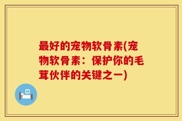 最好的宠物软骨素(宠物软骨素：保护你的毛茸伙伴的关键之一)