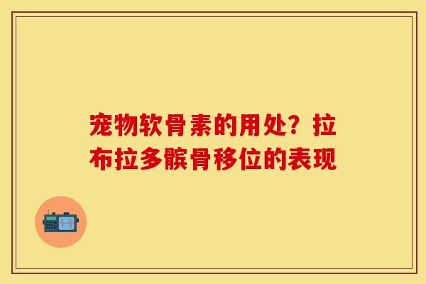 宠物软骨素的用处？拉布拉多髌骨移位的表现