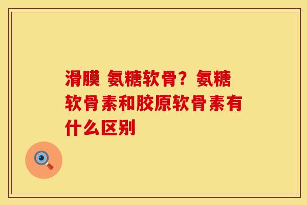 滑膜 氨糖软骨?氨糖软骨素和胶原软骨素有什么区别