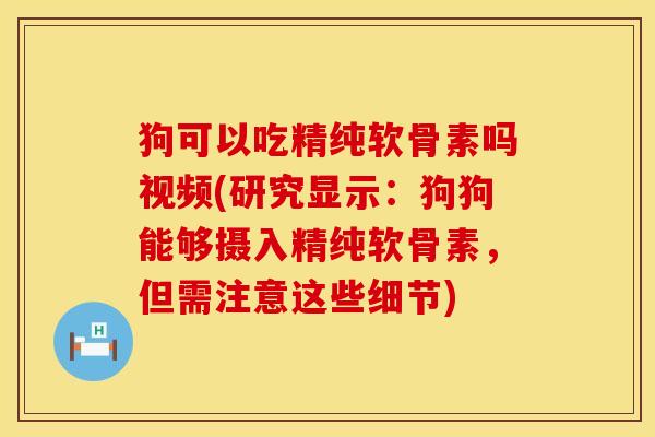 狗可以吃精纯软骨素吗视频(研究显示：狗狗能够摄入精纯软骨素，但需注意这些细节)