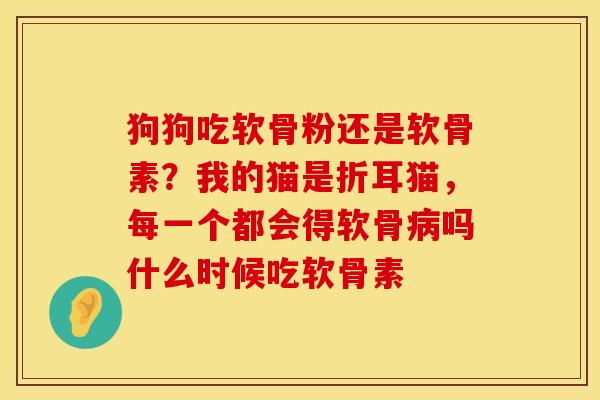 狗狗吃软骨粉还是软骨素？我的猫是折耳猫，每一个都会得软骨病吗什么时候吃软骨素