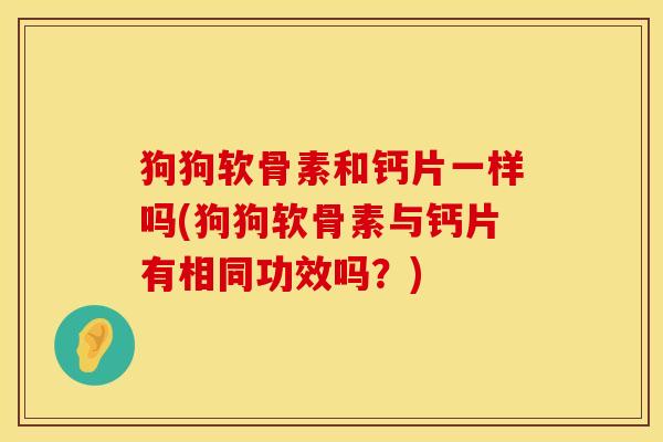 狗狗软骨素和钙片一样吗(狗狗软骨素与钙片有相同功效吗?)