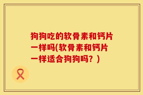 狗狗吃的软骨素和钙片一样吗(软骨素和钙片一样适合狗狗吗？)