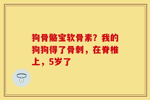 狗骨骼宝软骨素？我的狗狗得了骨刺，在脊椎上，5岁了