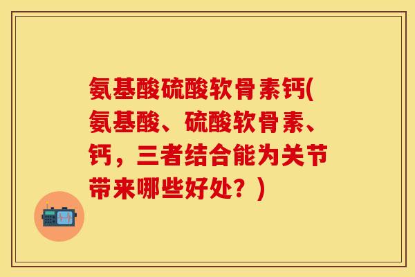 氨基酸硫酸软骨素钙(氨基酸、硫酸软骨素、钙，三者结合能为关节带来哪些好处？)