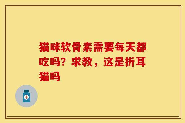 猫咪软骨素需要每天都吃吗？求教，这是折耳猫吗