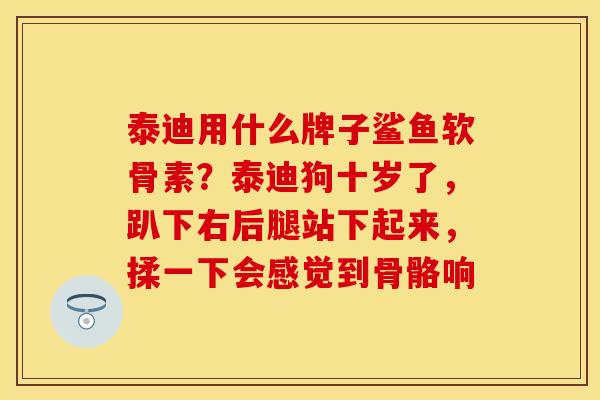泰迪用什么牌子鲨鱼软骨素？泰迪狗十岁了，趴下右后腿站下起来，揉一下会感觉到骨骼响
