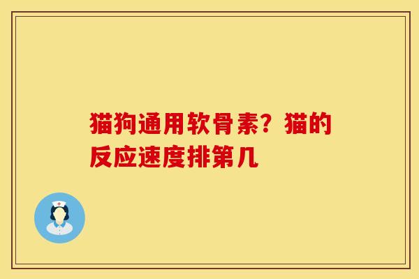 猫狗通用软骨素？猫的反应速度排第几