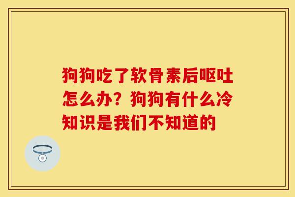 狗狗吃了软骨素后呕吐怎么办？狗狗有什么冷知识是我们不知道的
