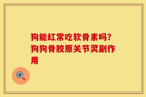 狗能红常吃软骨素吗？狗狗骨胶原关节灵副作用