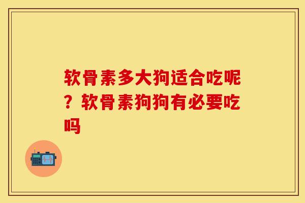 软骨素多大狗适合吃呢？软骨素狗狗有必要吃吗