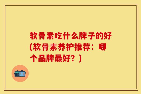 软骨素吃什么牌子的好(软骨素养护推荐：哪个品牌最好？)