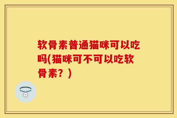 软骨素普通猫咪可以吃吗(猫咪可不可以吃软骨素？)