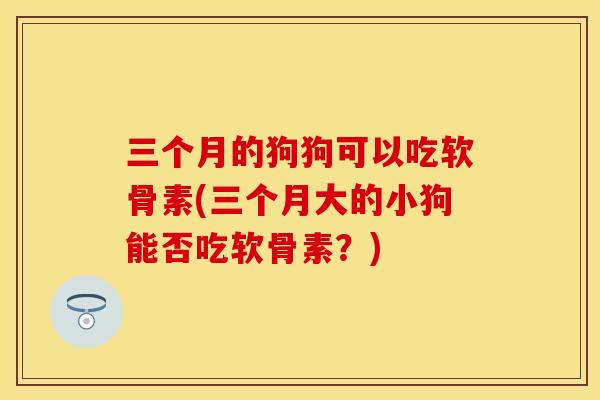 三个月的狗狗可以吃软骨素(三个月大的小狗能否吃软骨素？)