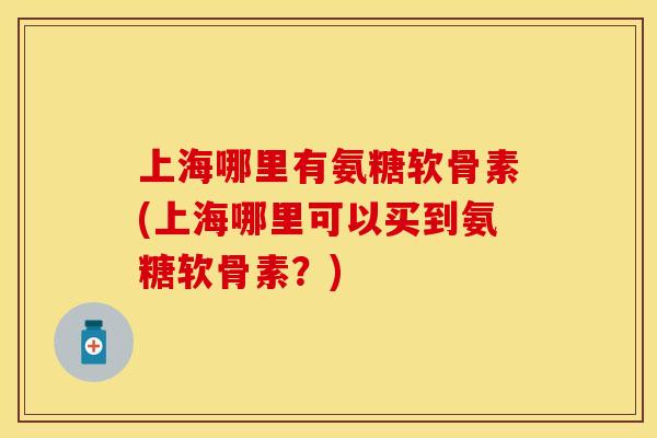 上海哪里有氨糖软骨素(上海哪里可以买到氨糖软骨素？)