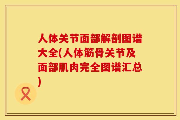 人体关节面部解剖图谱大全(人体筋骨关节及面部肌肉完全图谱汇总)