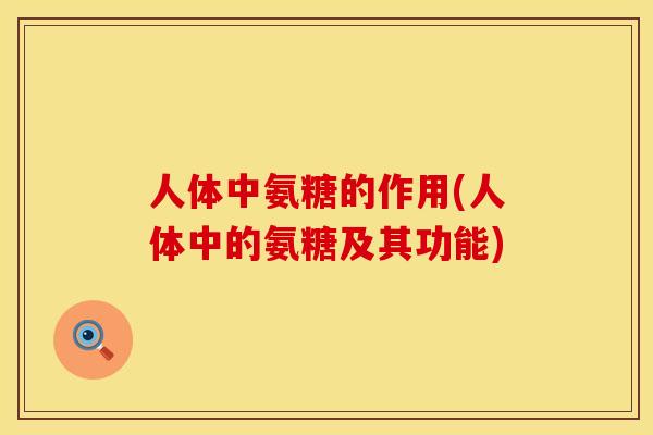 人体中氨糖的作用(人体中的氨糖及其功能)