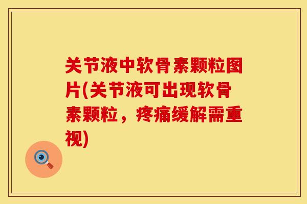 关节液中软骨素颗粒图片(关节液可出现软骨素颗粒，疼痛缓解需重视)